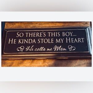 Mom Boy Vintage Sign